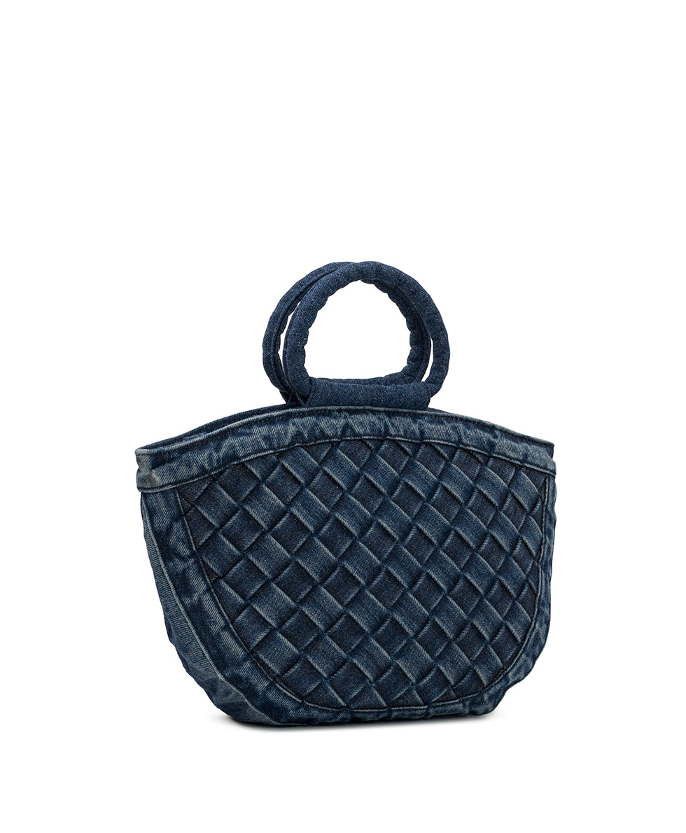 Ossi Satchel | Washed Woven Denim Bag by Patricia Nash display picture 3