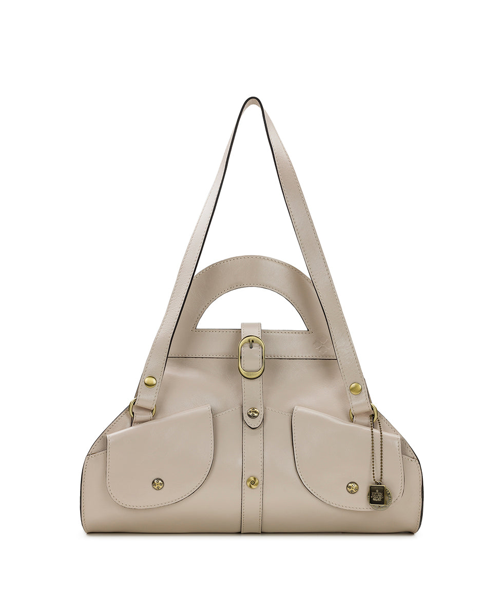 Female - Milania Satchel - Vintage Distressed Leather - chalk white - by Patricia Nash - View 1 of 16