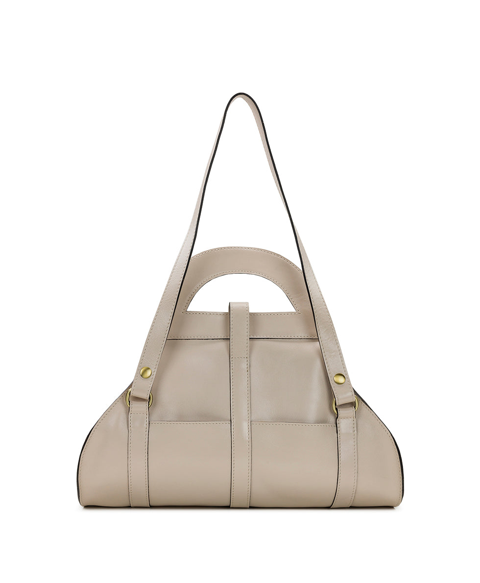 Female - Milania Satchel - Vintage Distressed Leather - chalk white - by Patricia Nash - View 4 of 16