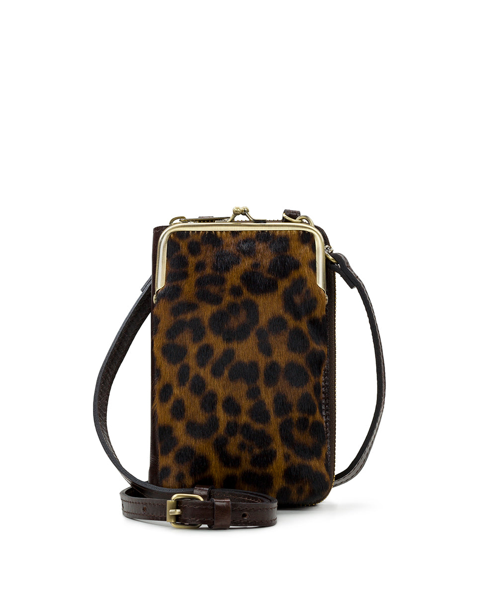 Leopard Leather Crossbody Purse