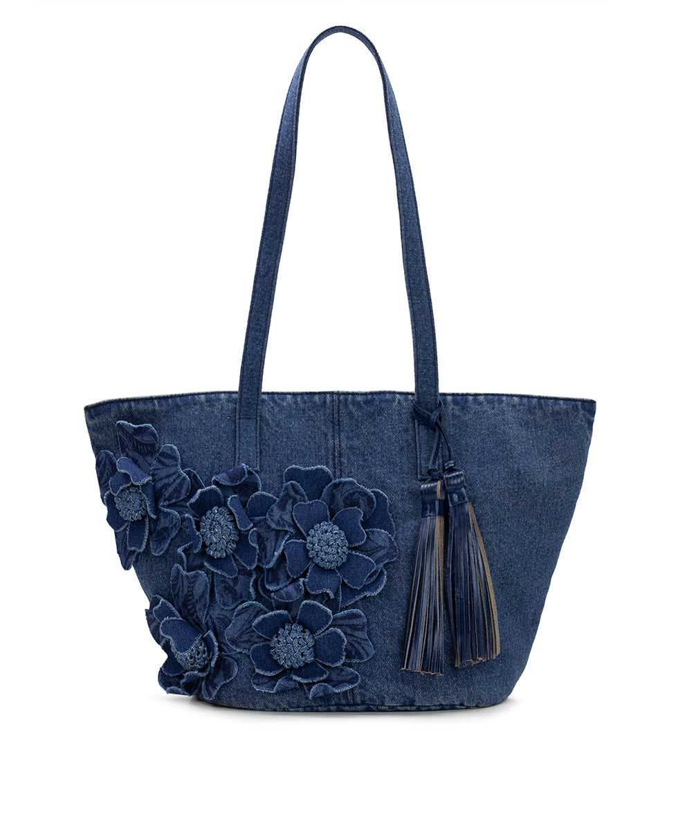 Female - Marconia Tote - Floral Applique Denim - denim - by Patricia Nash - View 1 of 5