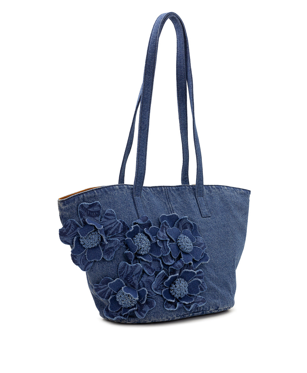 Female - Marconia Tote - Floral Applique Denim - denim - by Patricia Nash - View 3 of 5