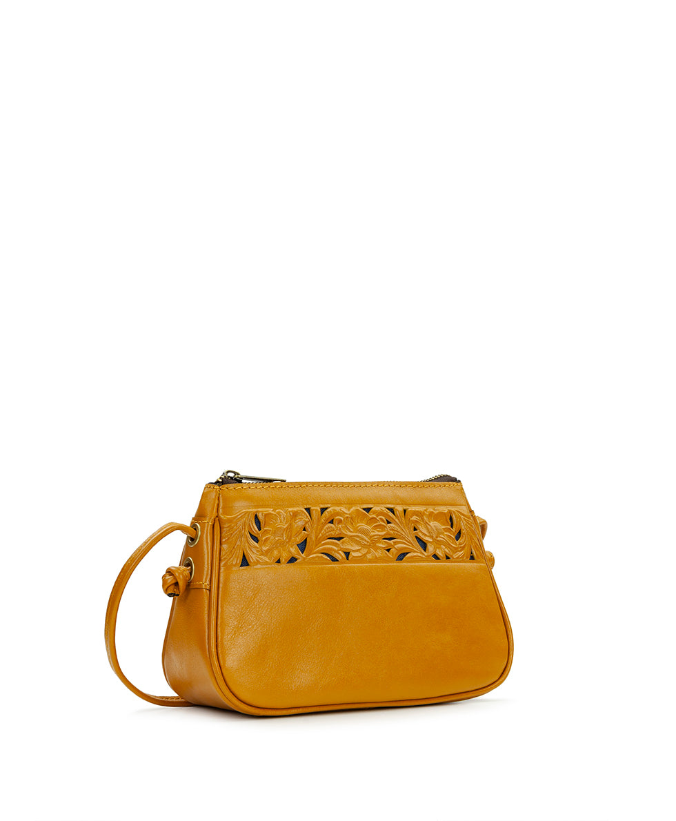 Female - Bacoli Crossbody - Cavo Border Tooled - mango - by Patricia Nash - View 2 of 17