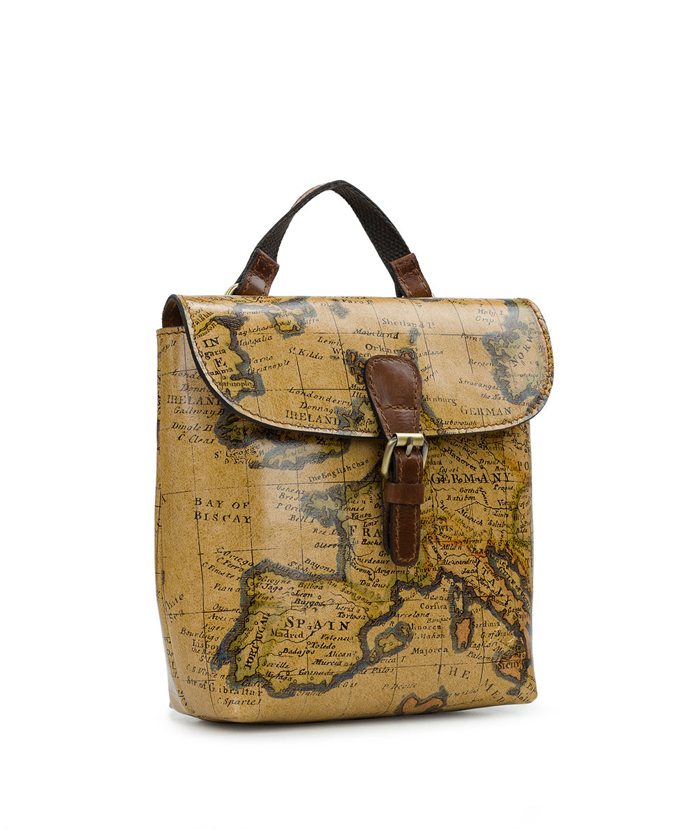 Patricia Nash Vatoni Small Printed Leather Backpack European Map