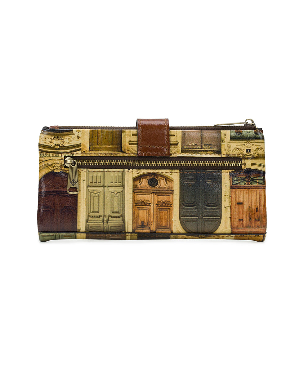 Patricia Nash Marsiliana Mirror Wristlet - Doorways to Italy ,Cognac