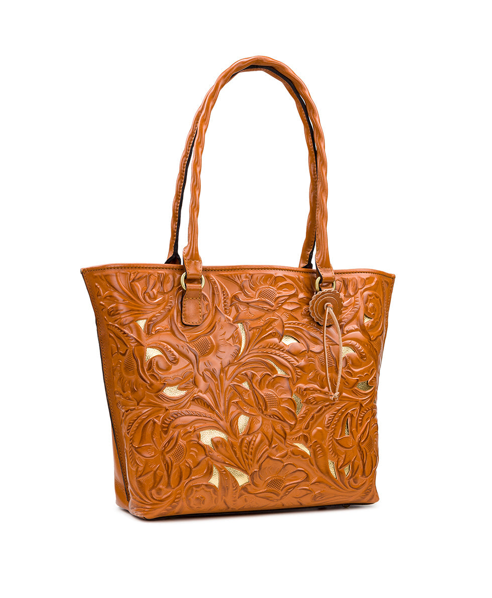 Adeline Tote - Burnished Cutout Tooled - black - by Patricia Nash - View 7 of 34