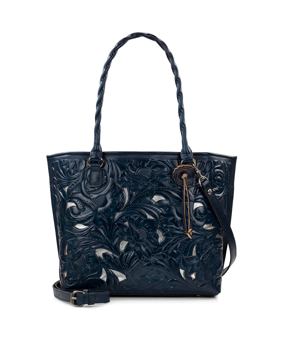Adeline Tote - Burnished Cutout Tooled - black - by Patricia Nash - View 13 of 34