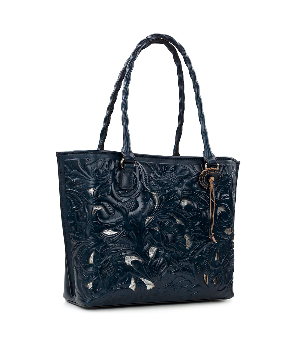 Adeline Tote - Burnished Cutout Tooled - black - by Patricia Nash - View 15 of 34