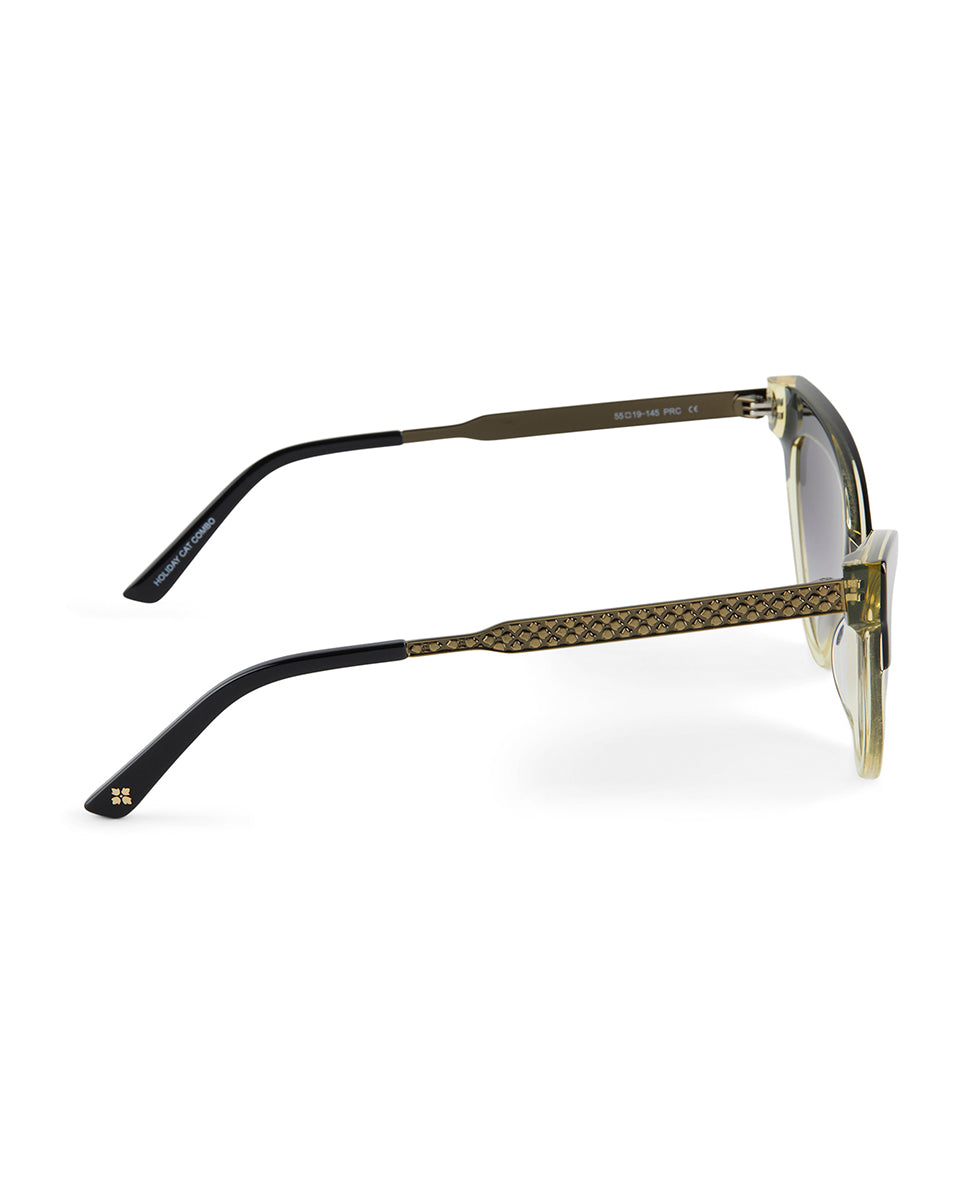 Monroe Cateye Sunglasses - Black/Champagne – Patricia Nash display picture 3