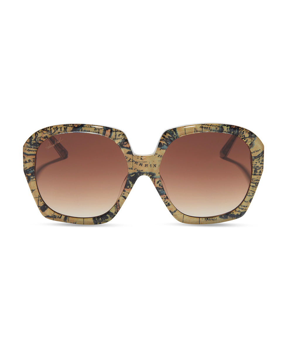 Suzanne Sunglasses - European Map Print – Patricia Nash display picture 1