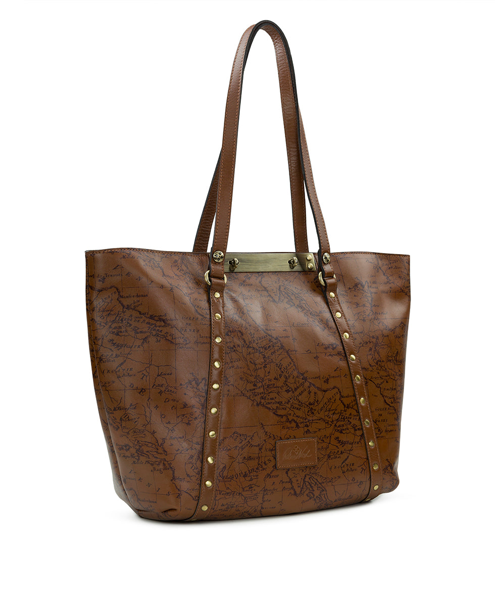 Benvenuto Tote Signature Map Leather