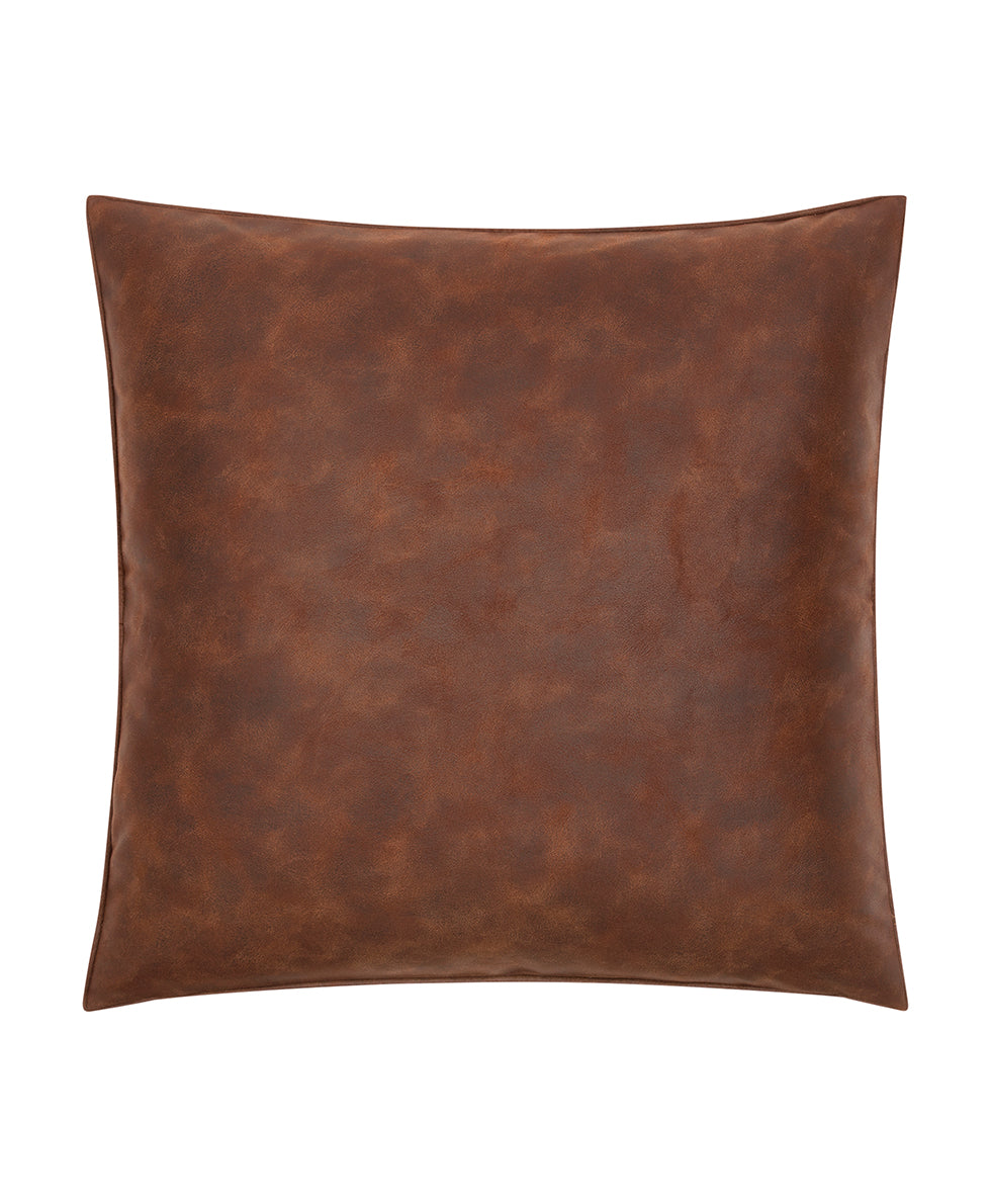Square Decorative Pillow - Faux Leather Collection - brown - by Patricia Nash - View 1 of 2