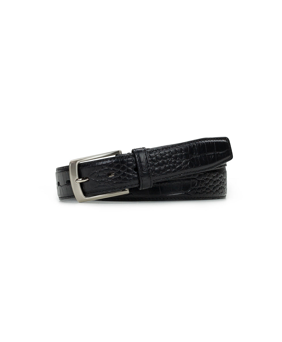 Handmade In Spain 100% Genuine Quality Leather Gents Belt - Smart/Casual Medium (W34-W38) / Waist Size 90-100cm, Black - Foto 4