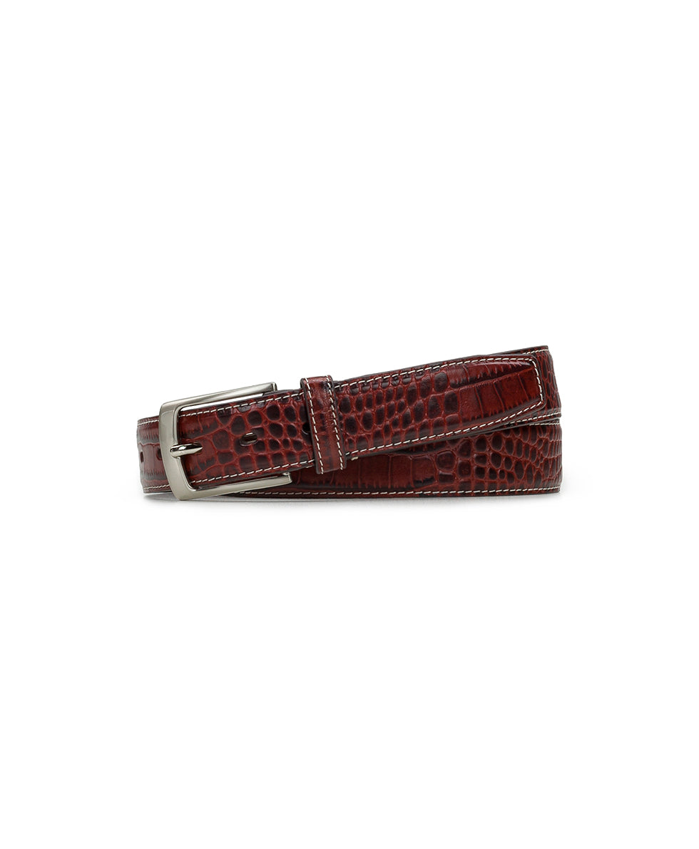 Mens - Nash Men's Croc Belt - British Tan - by Patricia Nash - View 1 of 3