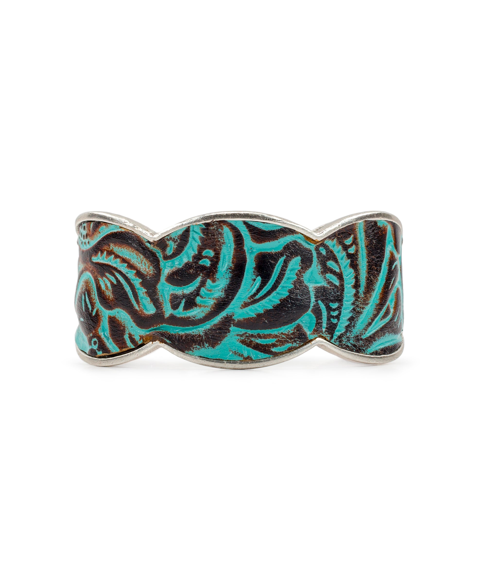 Elisabetta Cuff - Tooled Turquoise - by Patricia Nash - View 1 of 3