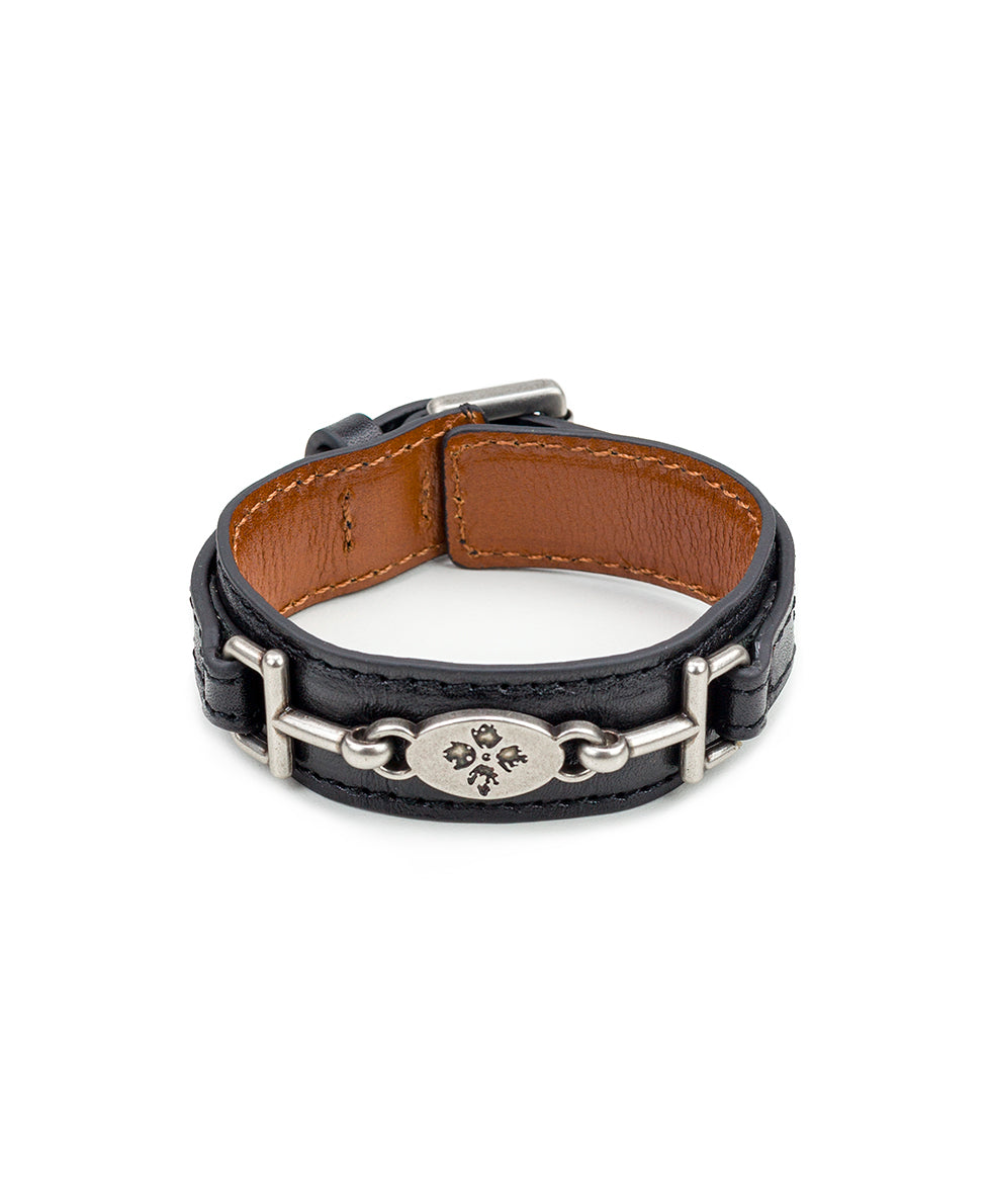Delphine Leather Cuff Black Patricia Nash