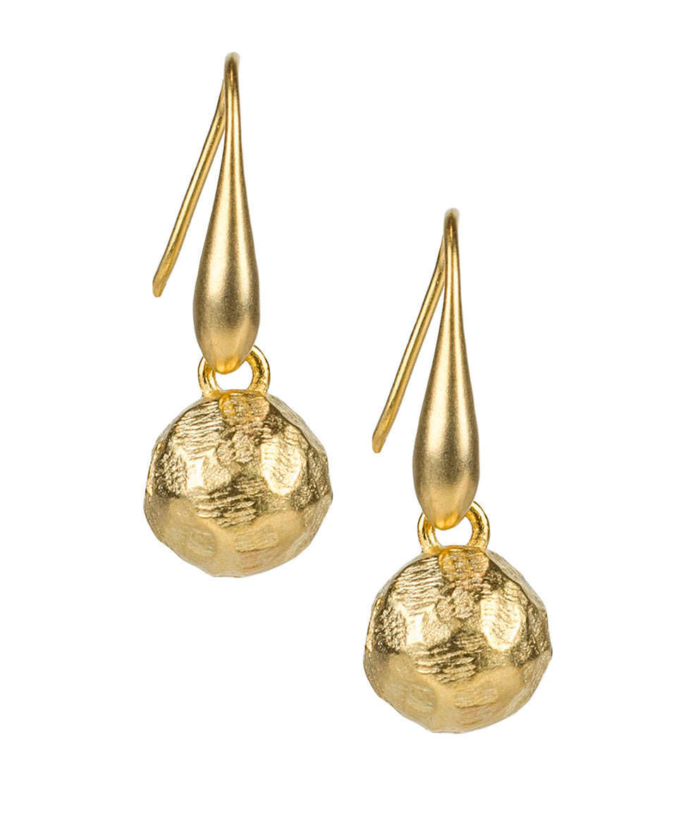 Hammered Ball Drop Earrings - Not So Basics - silver ox - by Patricia Nash - View 1 of 6