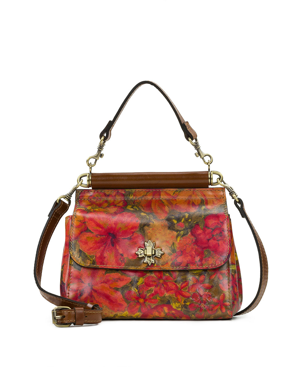 Noelle Top Handle Bag Floral Oil Painting