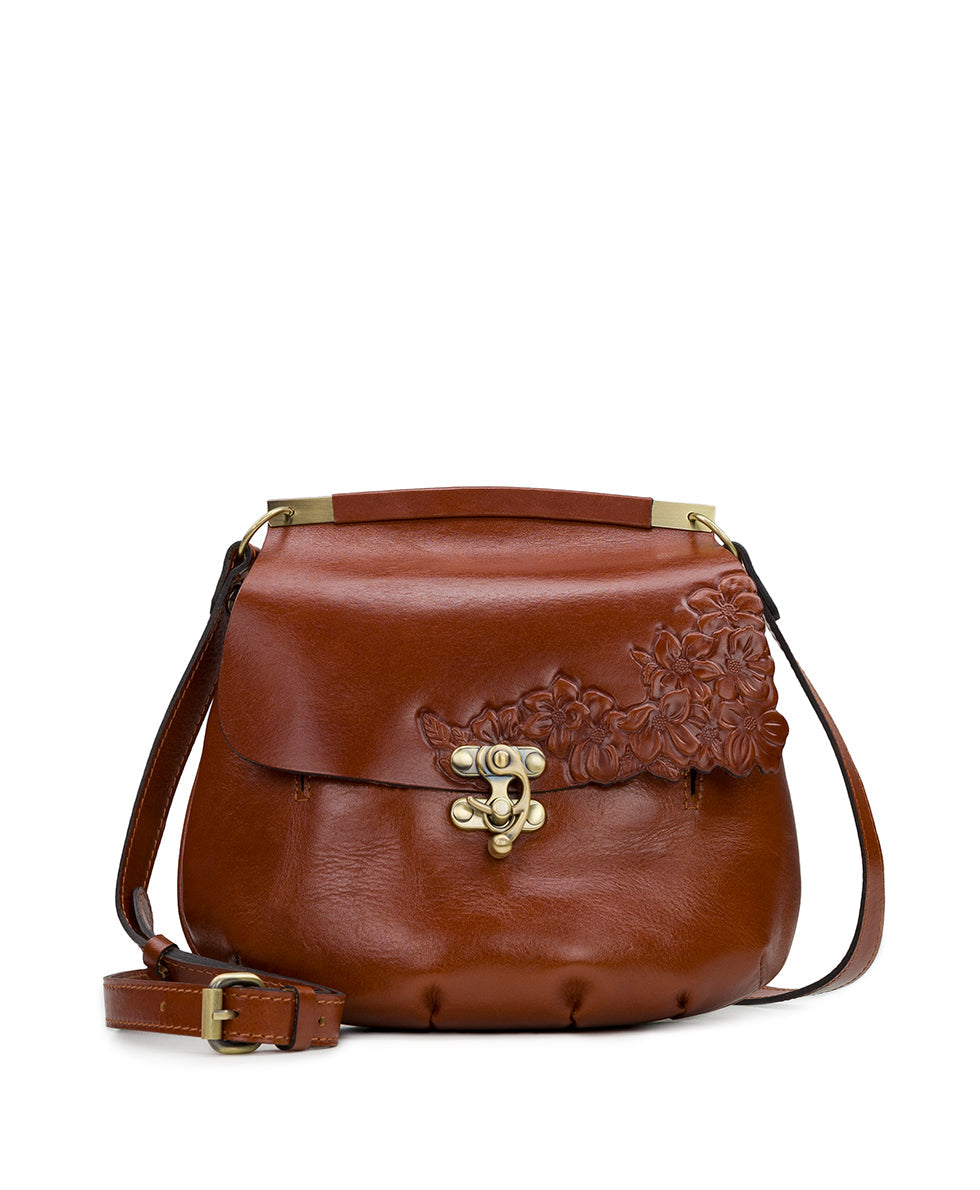 Veneto Crossbody Hand Cut Tooled Cinnamon