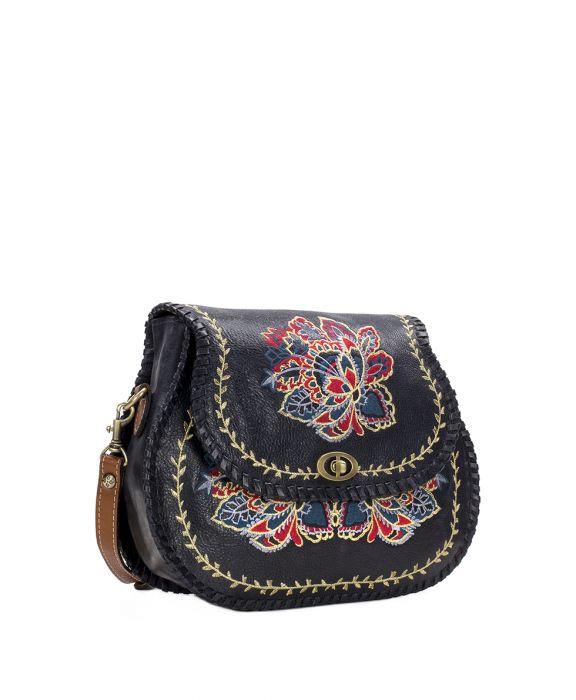 Arezzo Saddle Bag Provencal Embroidery Navy