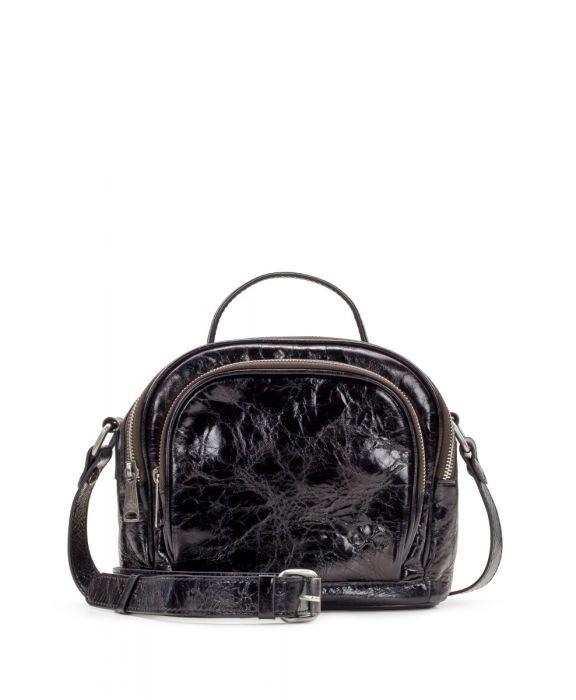 Olvera Oval Crossbody Vintage Patent Black Patricia Nash