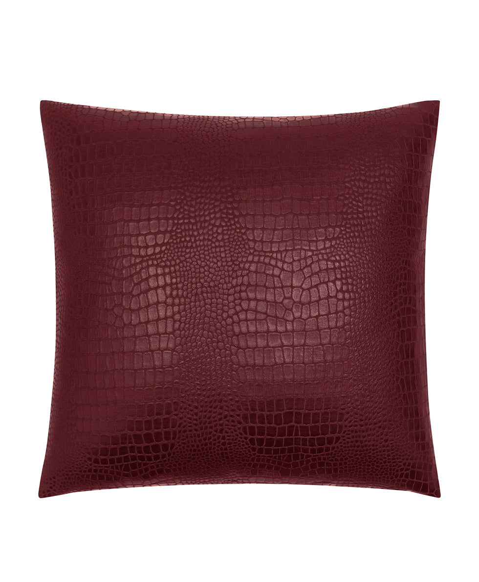 Croc Embossed Euro Sham - Faux Croc Leather Collection - green - by Patricia Nash - View 3 of 7