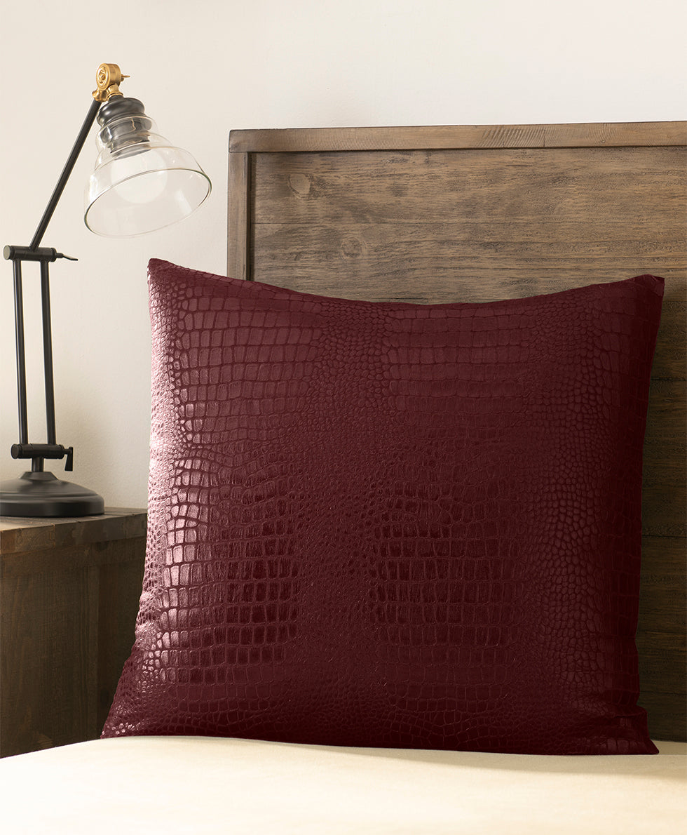 Croc Embossed Euro Sham - Faux Croc Leather Collection - green - by Patricia Nash - View 5 of 7
