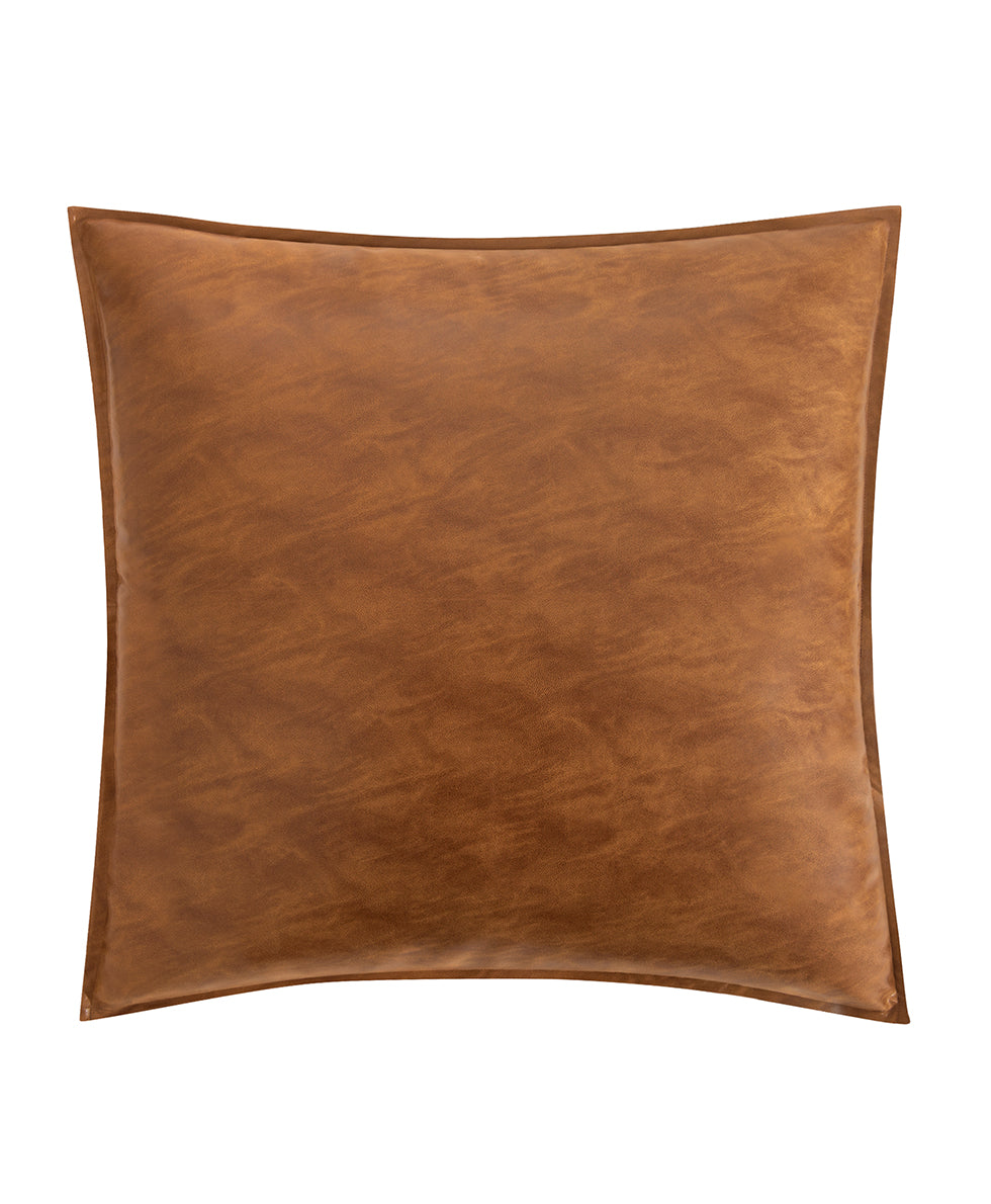 Euro Sham - Faux Leather Collection - camel - by Patricia Nash - View 2 of 2
