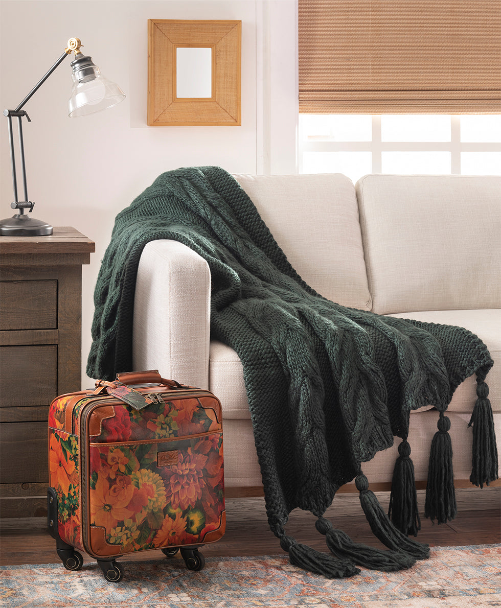 Tasseled Throw  - Signature Knit Collection - red - by Patricia Nash - View 3 of 9