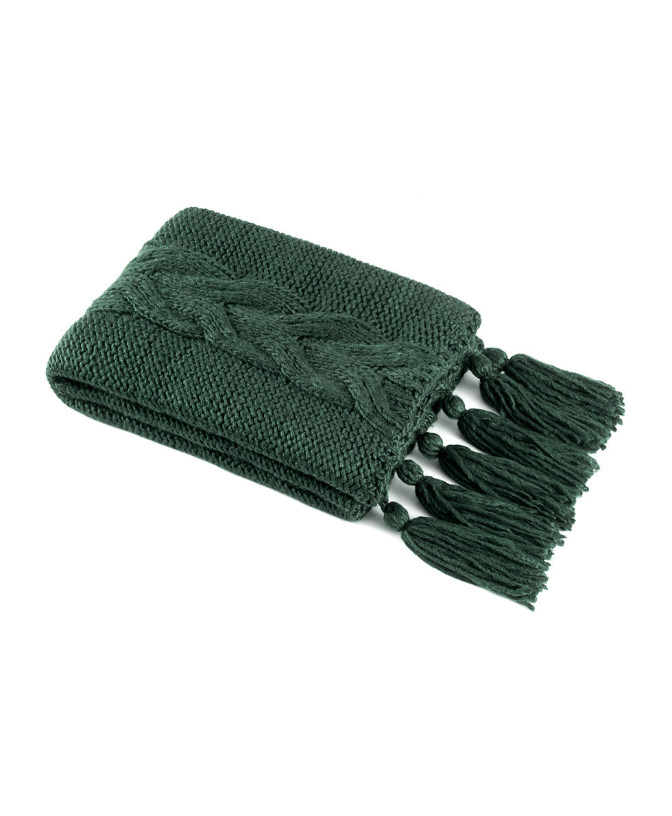 Tasseled Throw  - Signature Knit Collection - red - by Patricia Nash - View 4 of 9