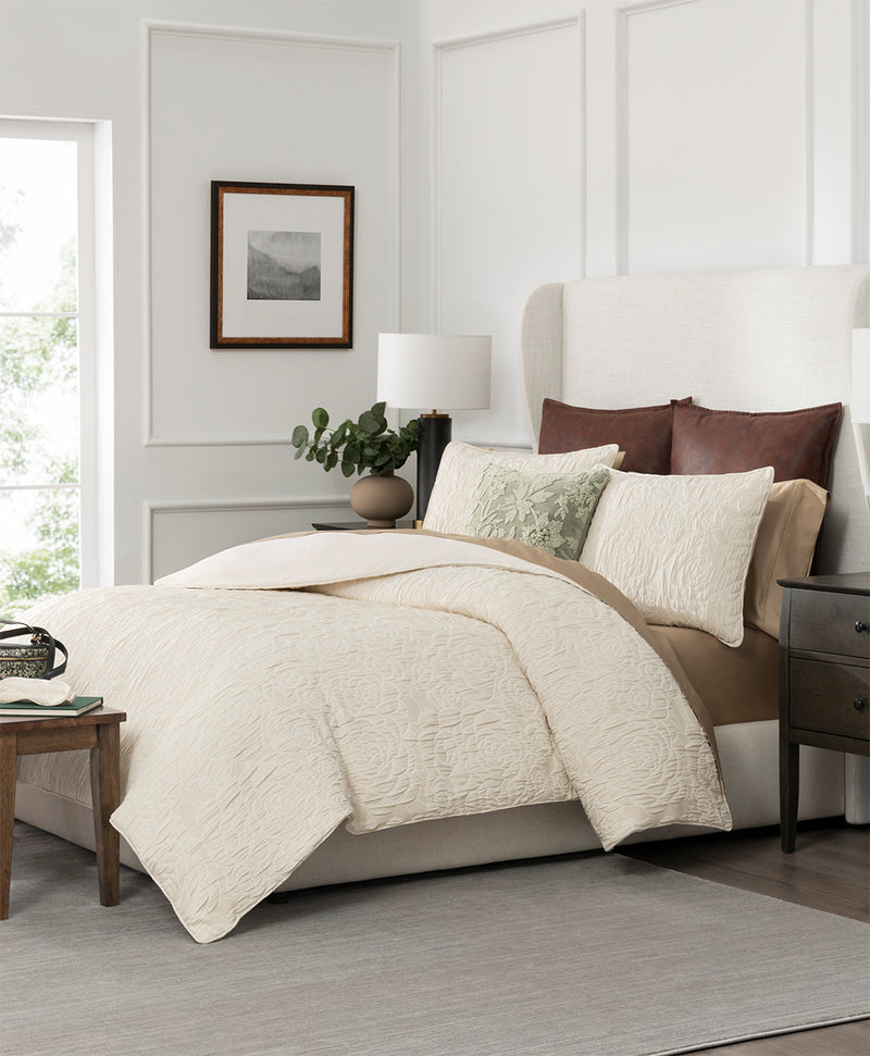Comforter Mini Set - Embossed Rose Jacquard