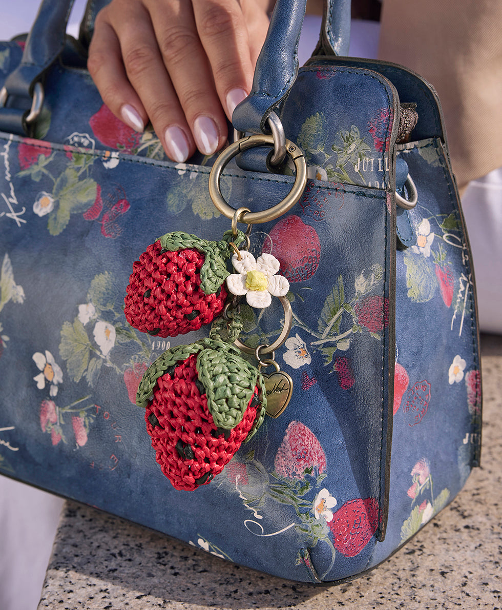 Female - Raffia Strawberry Bag Charm - strawberry - by Patricia Nash - View 3 of 4