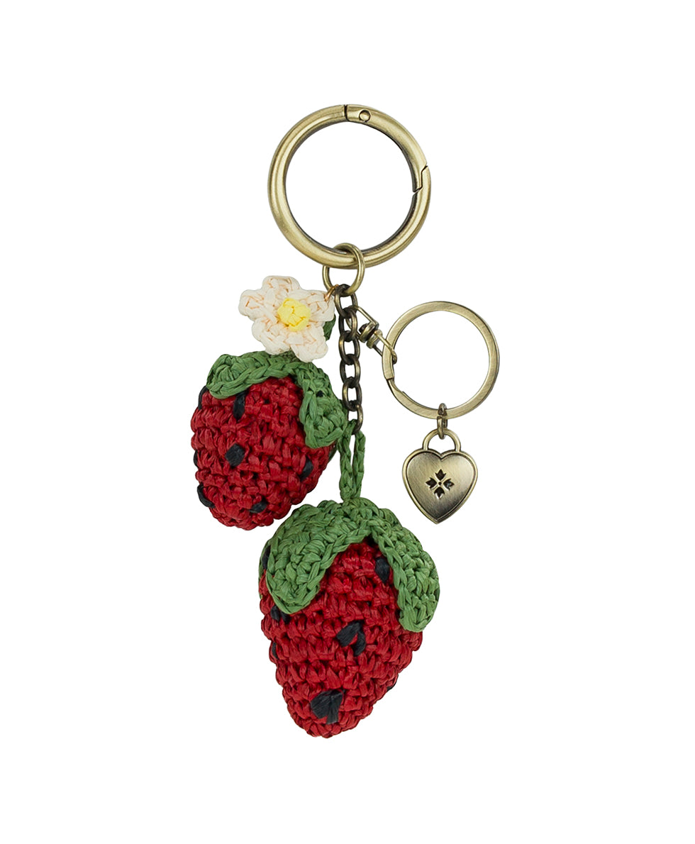 Female - Raffia Strawberry Bag Charm - strawberry - by Patricia Nash - View 1 of 4