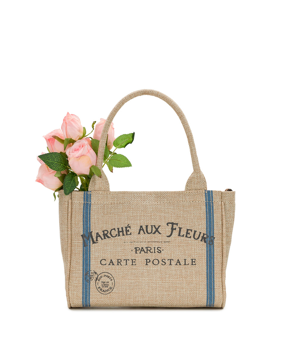 Female - Mini Parisian Market Tote Crossbody - Specialty Woven - natural - by Patricia Nash - View 3 of 12