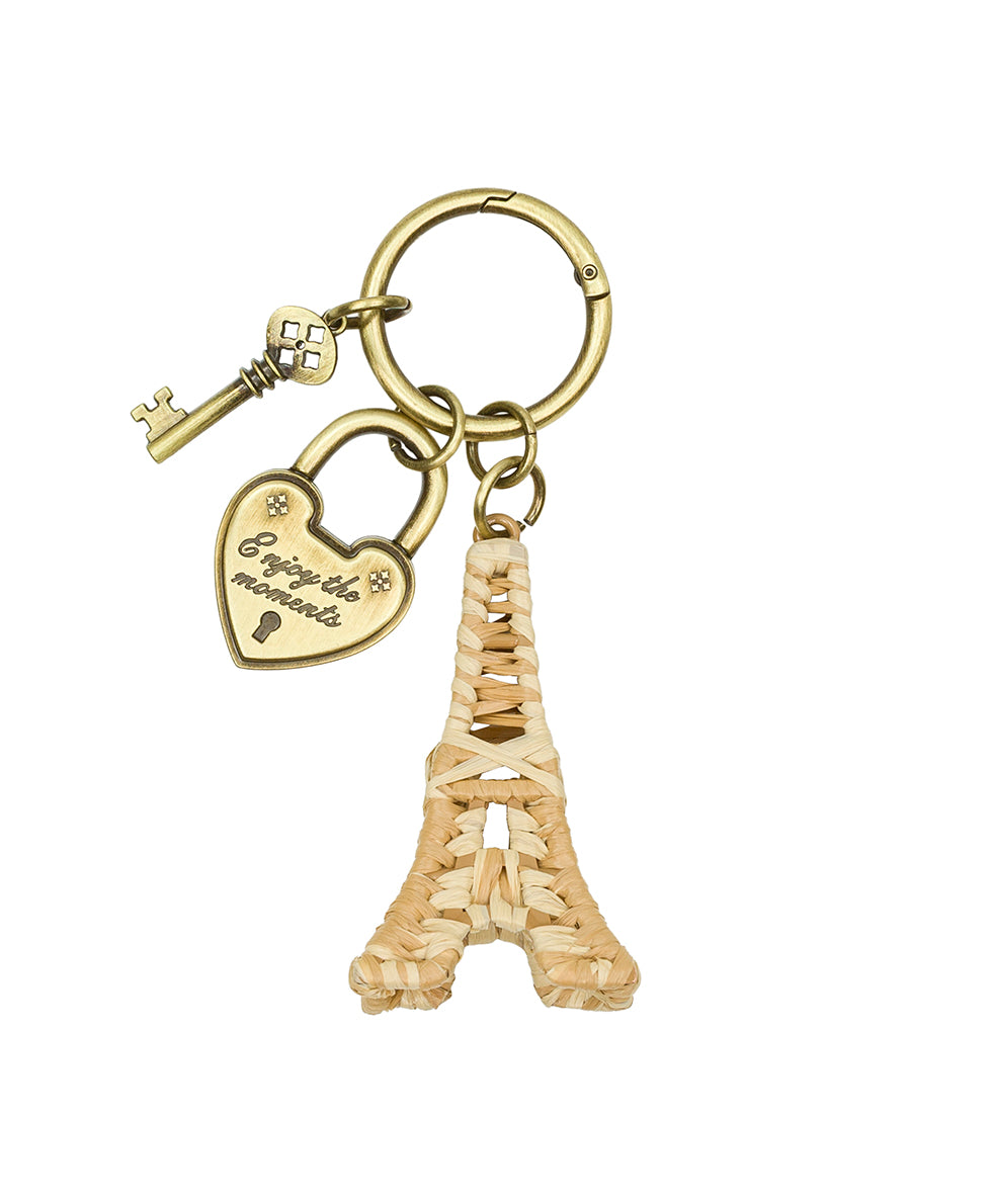 Female - Raffia Eiffel Tower Bag Charm - natural - by Patricia Nash - View 1 of 5