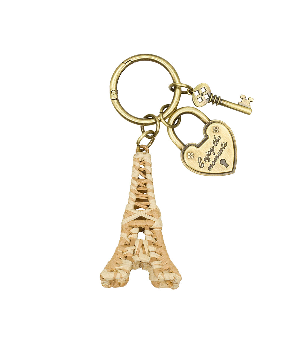 Female - Raffia Eiffel Tower Bag Charm - natural - by Patricia Nash - View 2 of 5