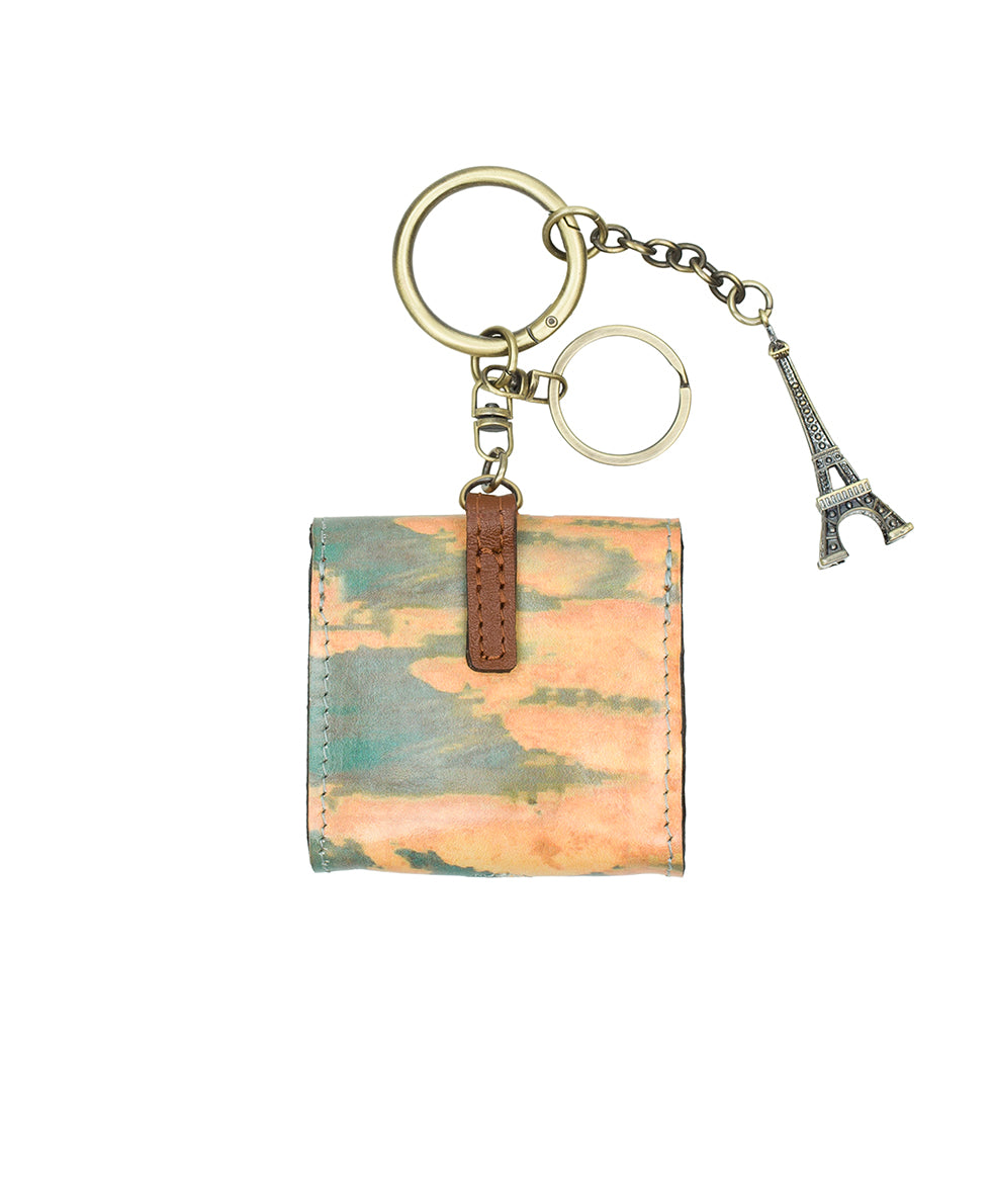 Female - Livigno Air Pod Case with Eiffel Tower Charm - Paris Postcard - paris postcard - by Patricia Nash - View 2 of 4