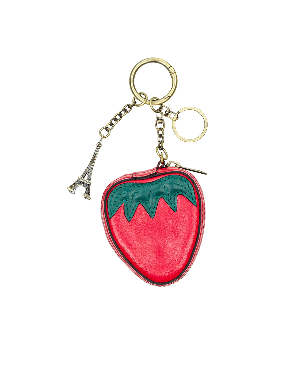 Female - Strawberry Zip Around Pouch - Vintage Distressed Leather - strawberry - by Patricia Nash - View 1 of 4
