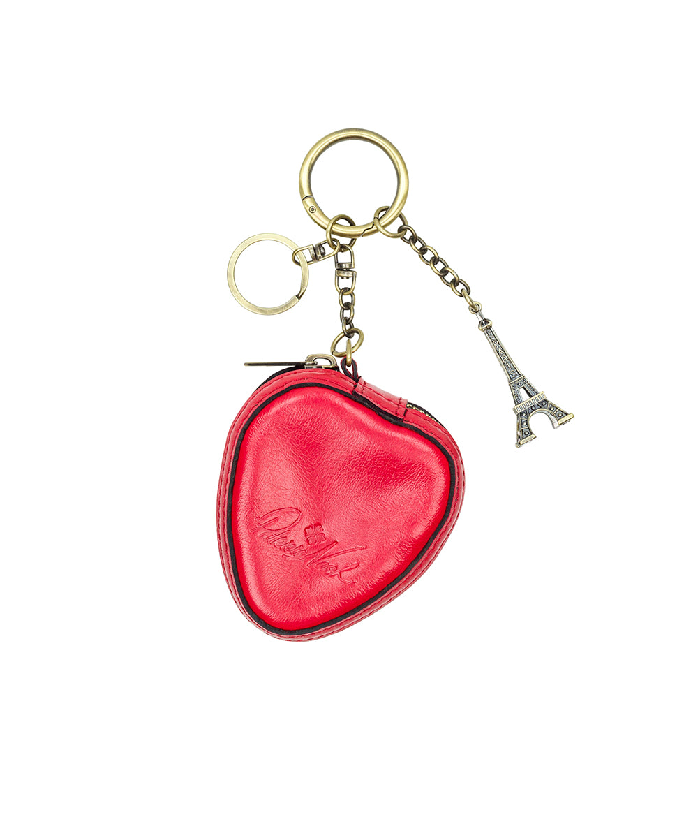 Female - Strawberry Zip Around Pouch - Vintage Distressed Leather - strawberry - by Patricia Nash - View 2 of 4