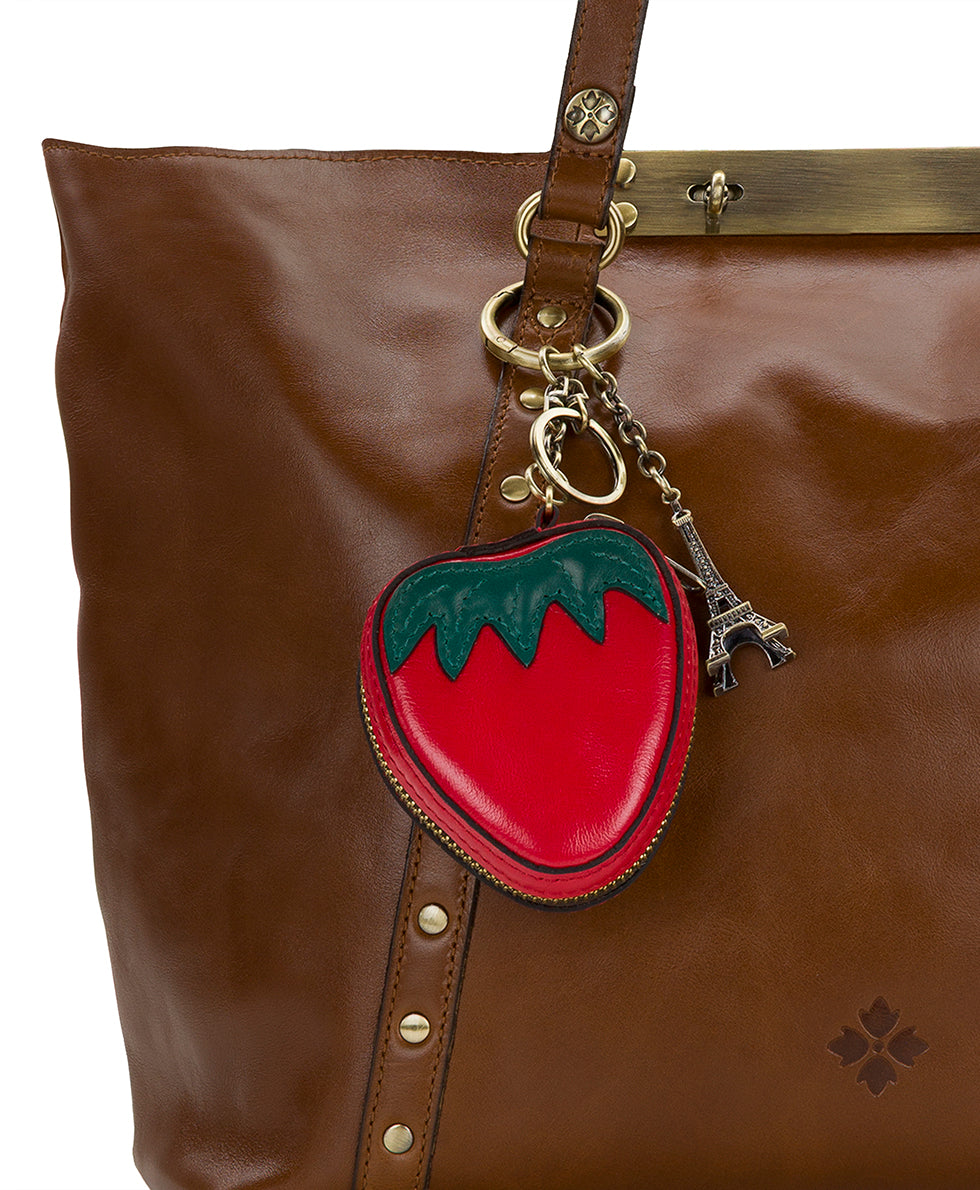 Female - Strawberry Zip Around Pouch - Vintage Distressed Leather - strawberry - by Patricia Nash - View 4 of 4