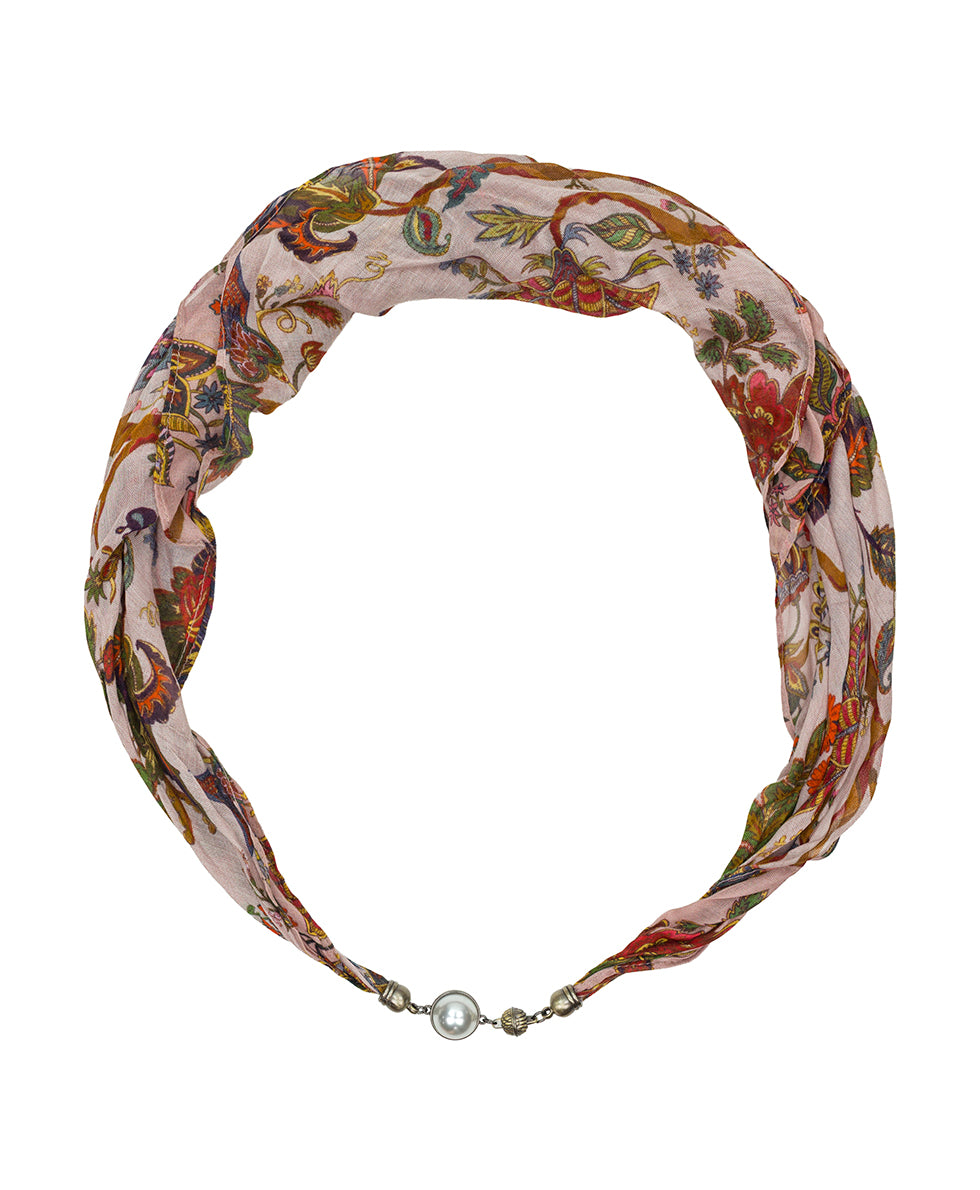 Female - Scarf Necklace | Danish Floral Tapestry  | Danish Floral Tapestry - danish floral tapestry - by Patricia Nash - View 1 of 4