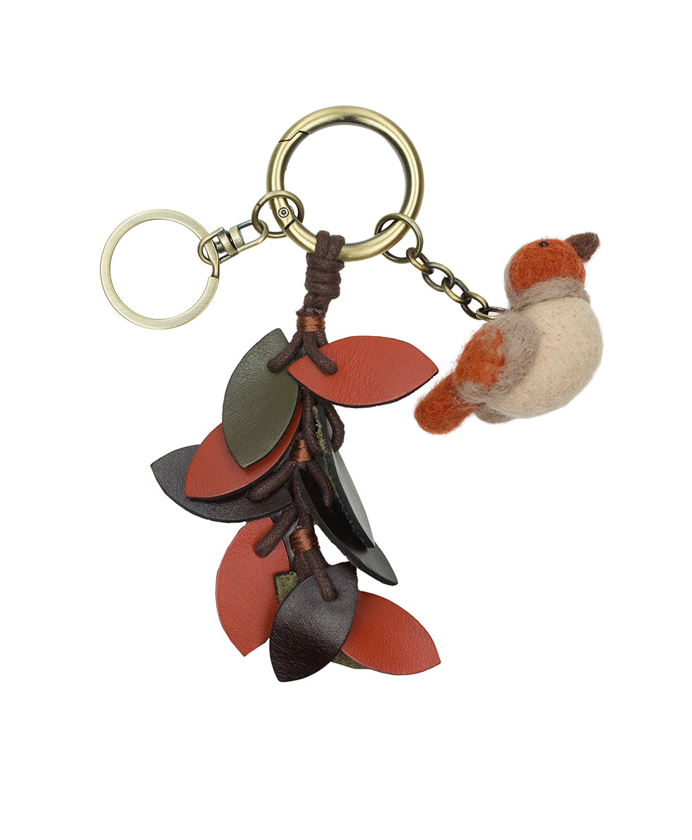 Female - Small Bird And Branch Bag Charm | Ochre - ochre - by Patricia Nash - View 1 of 3