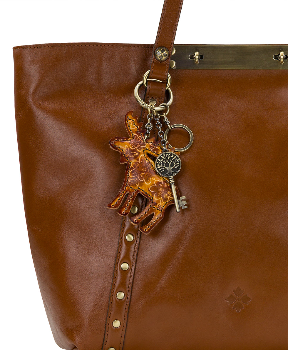 Female - Flora Fjord Moose Bag Charm | Bag Charm | Tan - tan - by Patricia Nash - View 3 of 3