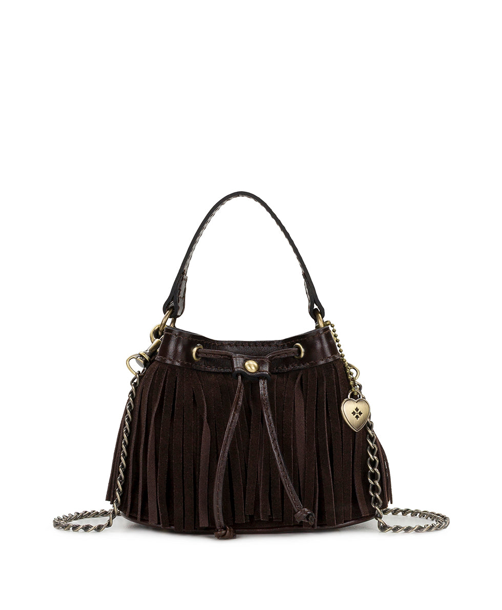 Female - Mini Elisa Chain Crossbody - Suede - chocolate - by Patricia Nash - View 1 of 15
