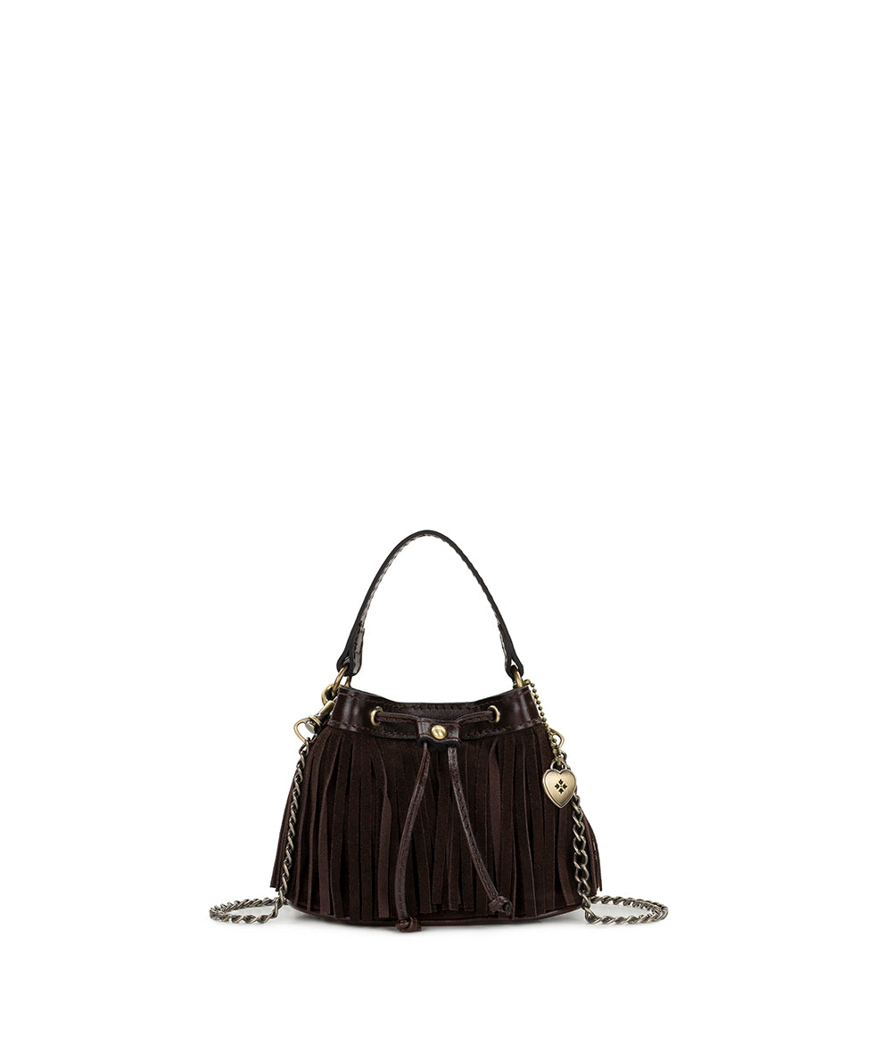 Female - Mini Elisa Chain Crossbody - Suede - chocolate - by Patricia Nash - View 1 of 15
