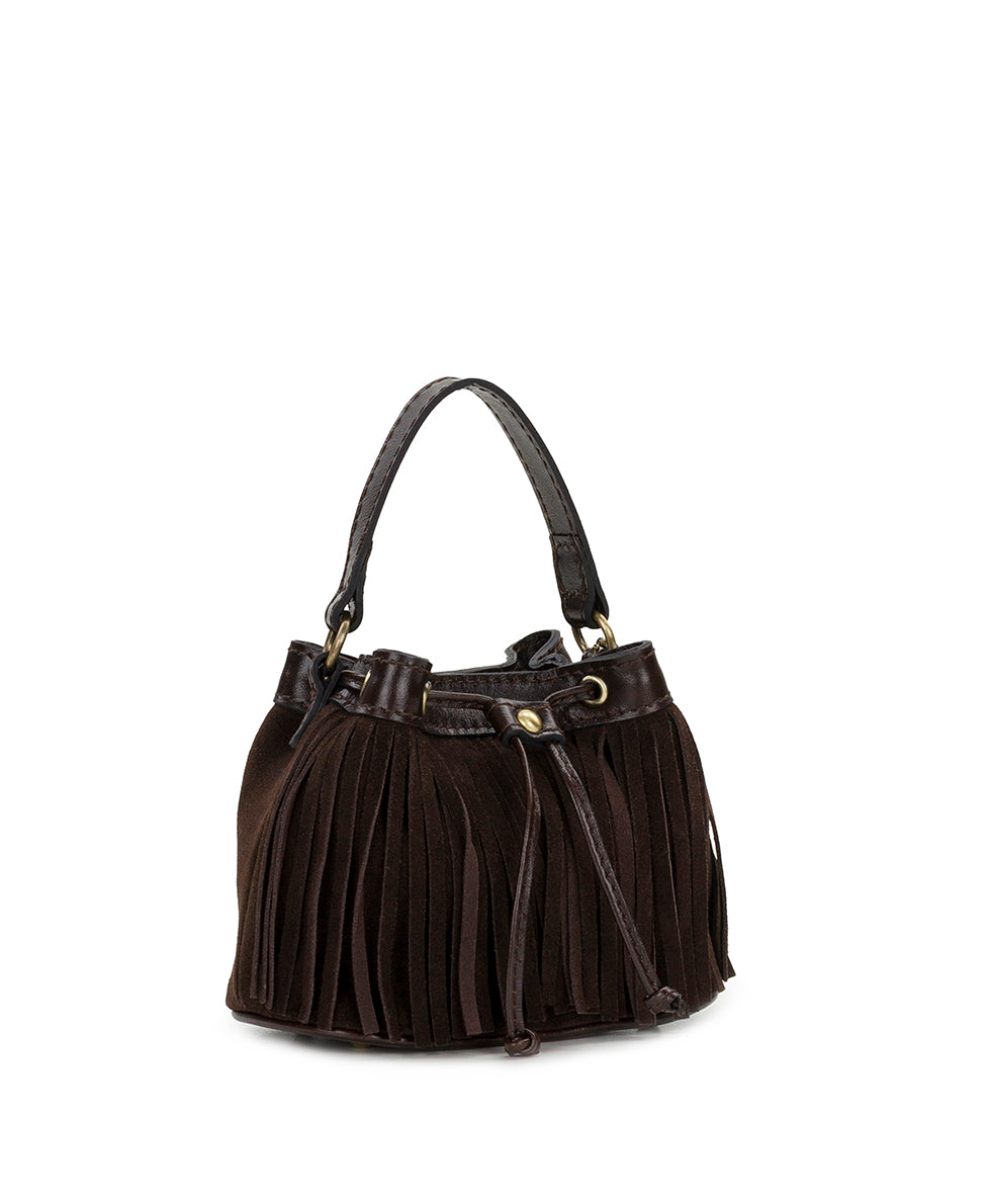 Female - Mini Elisa Chain Crossbody - Suede - chocolate - by Patricia Nash - View 3 of 15