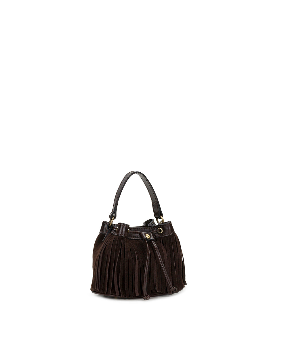 Female - Mini Elisa Chain Crossbody - Suede - chocolate - by Patricia Nash - View 3 of 15