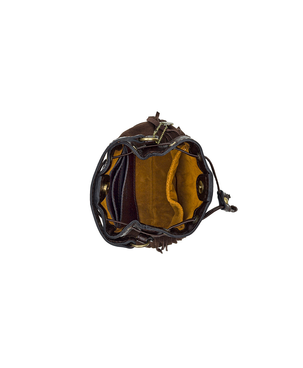 Female - Mini Elisa Chain Crossbody - Suede - chocolate - by Patricia Nash - View 4 of 15
