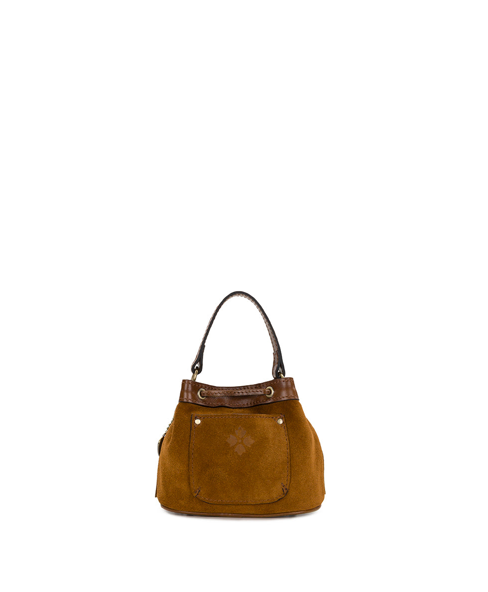 Female - Mini Elisa Chain Crossbody | Suede Leather | Cognac - cognac - by Patricia Nash - View 2 of 4
