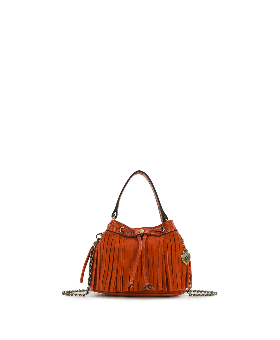 Female - Mini Elisa Chain Crossbody | Suede Leather | Ochre - ochre - by Patricia Nash - View 1 of 4